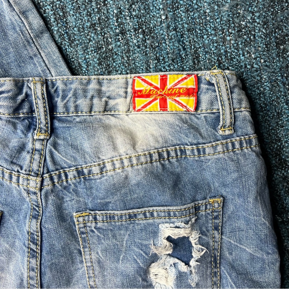 Machine Super Distressed High Rise Jeans Medium Wash - Picture 5 of 7